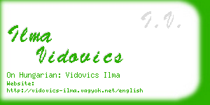 ilma vidovics business card